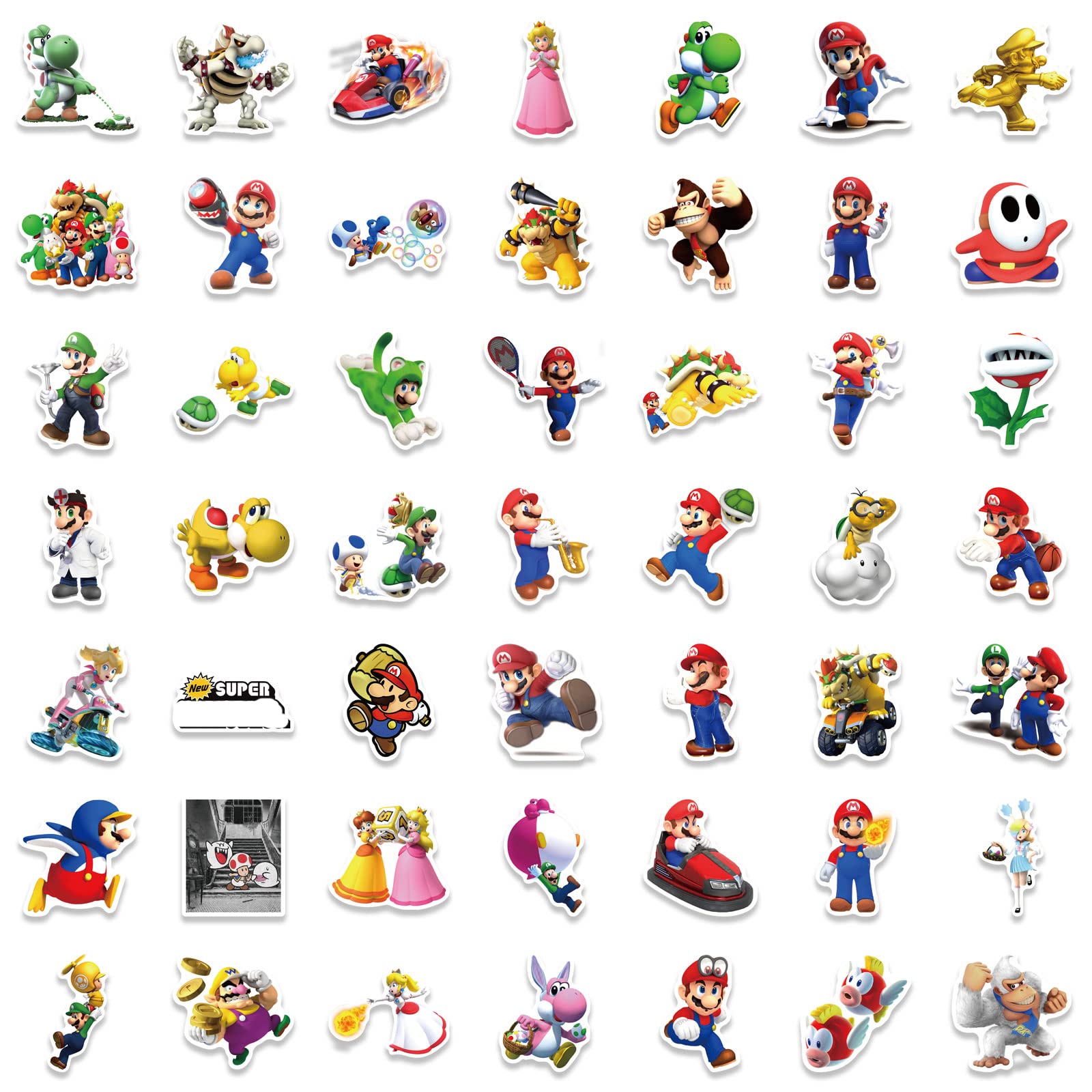 Paquete de 50 Stickers de Mario Bros