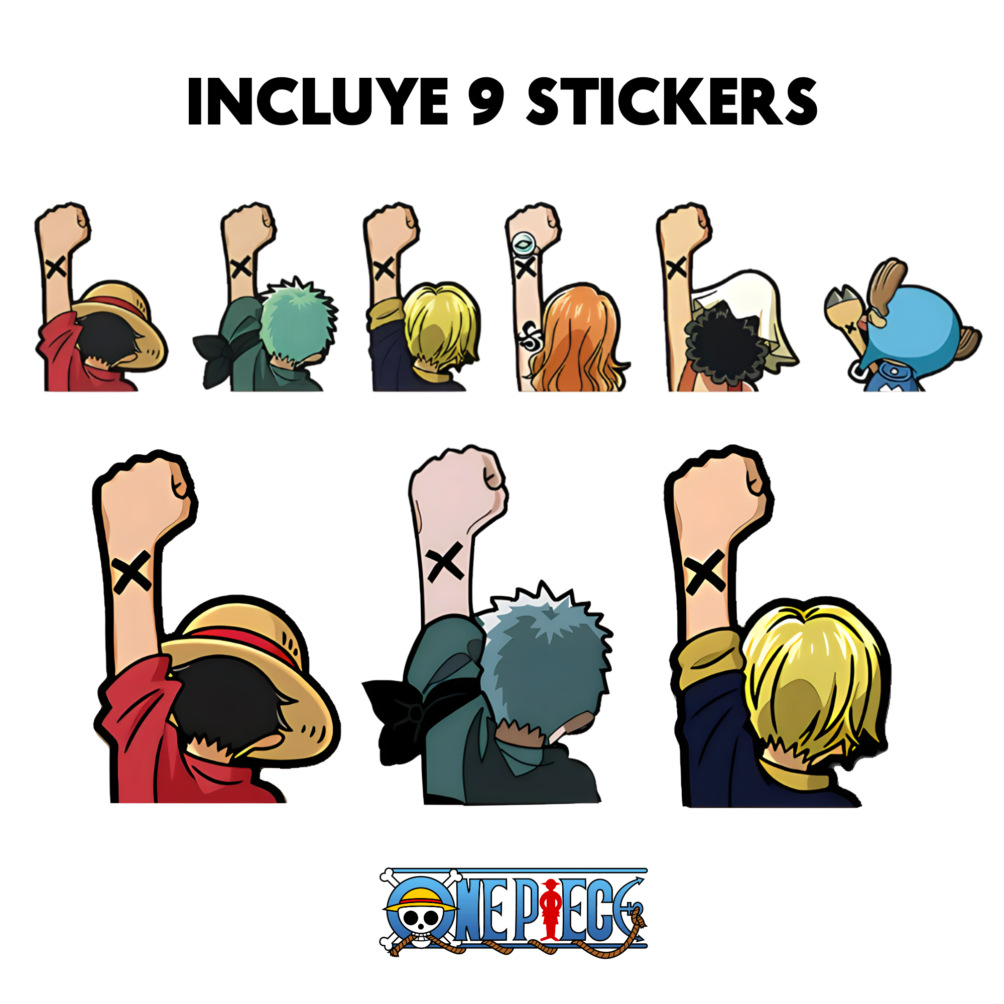 Set de 9 Stickers de One Piece