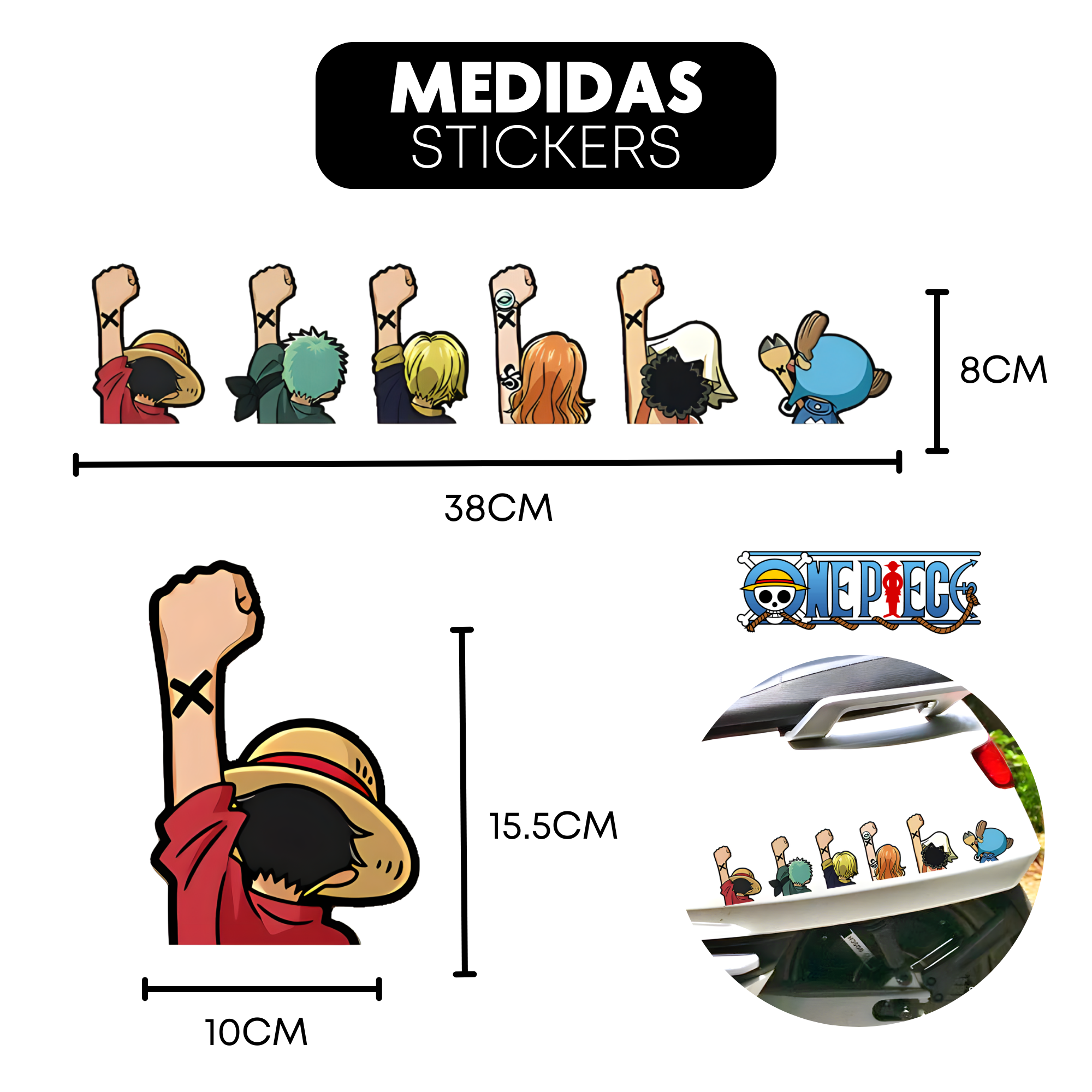 Set de 9 Stickers de One Piece