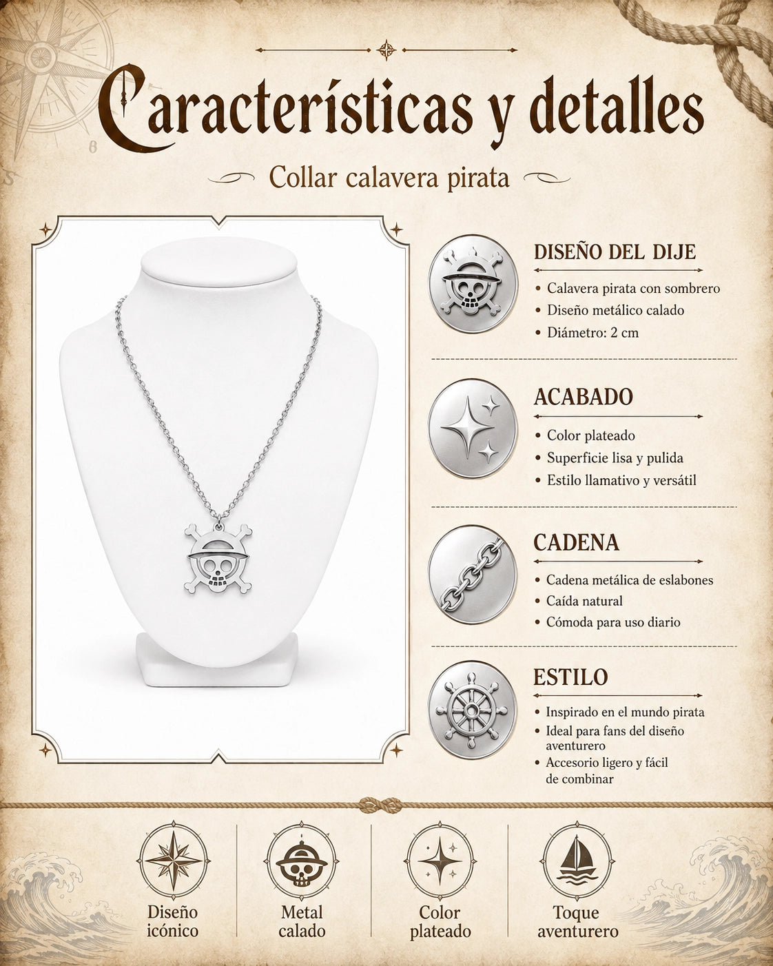 Collar One Piece – Calavera