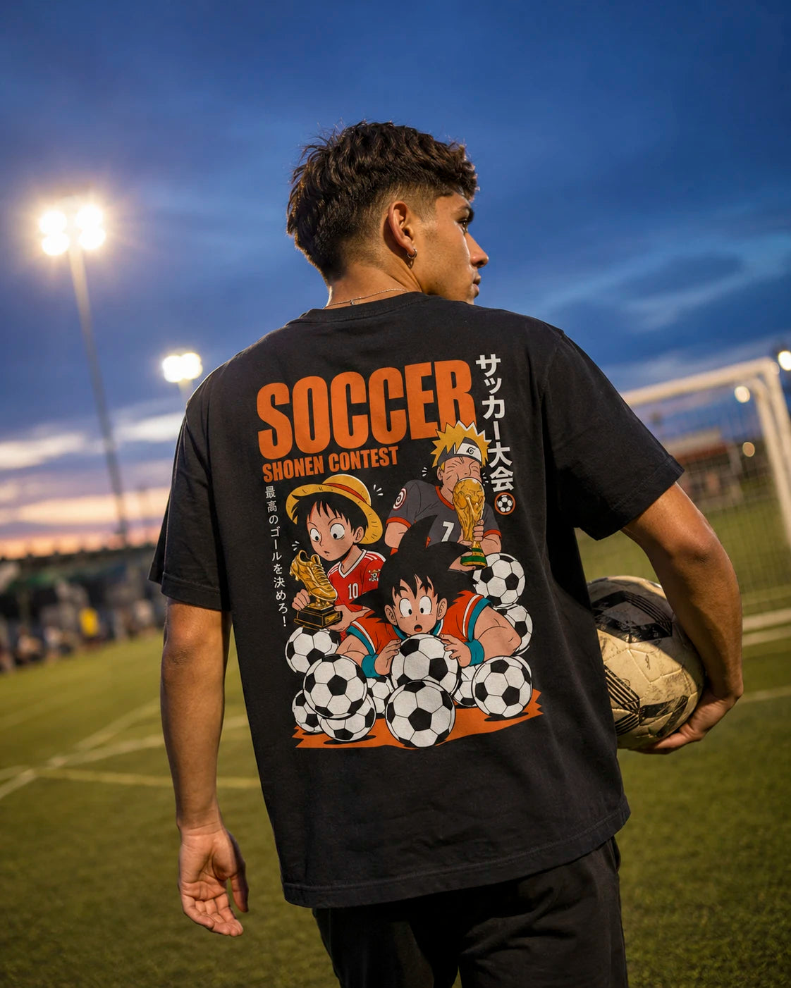 Playera Goku, Luffy y Naruto – Edición Fútbol