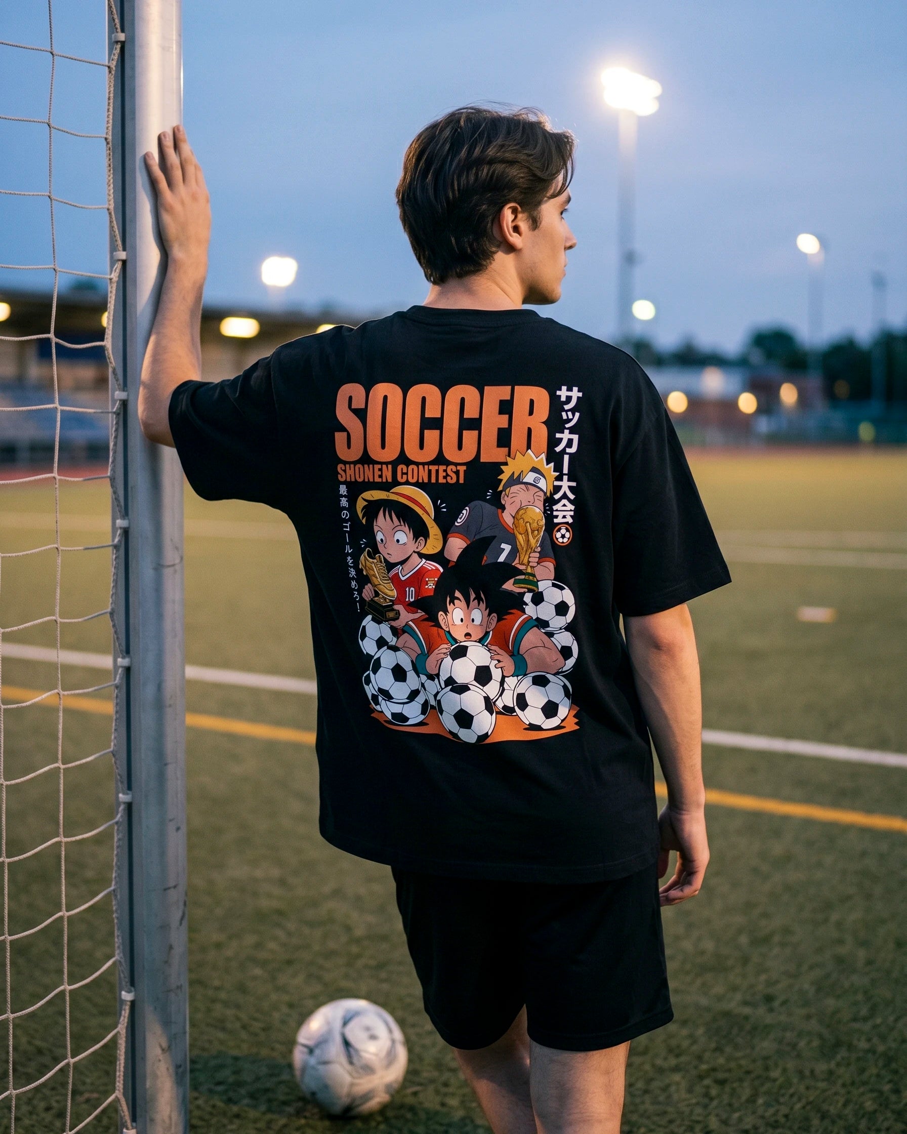 Playera Goku, Luffy y Naruto – Edición Fútbol