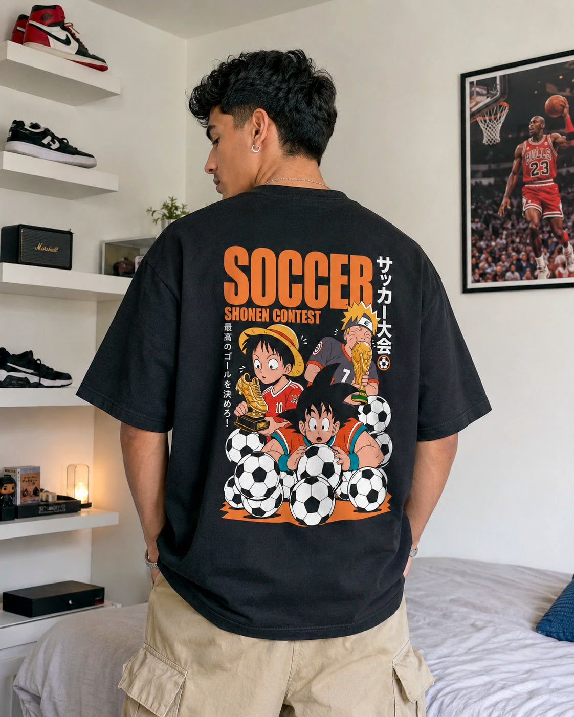 Playera Goku, Luffy y Naruto – Edición Fútbol