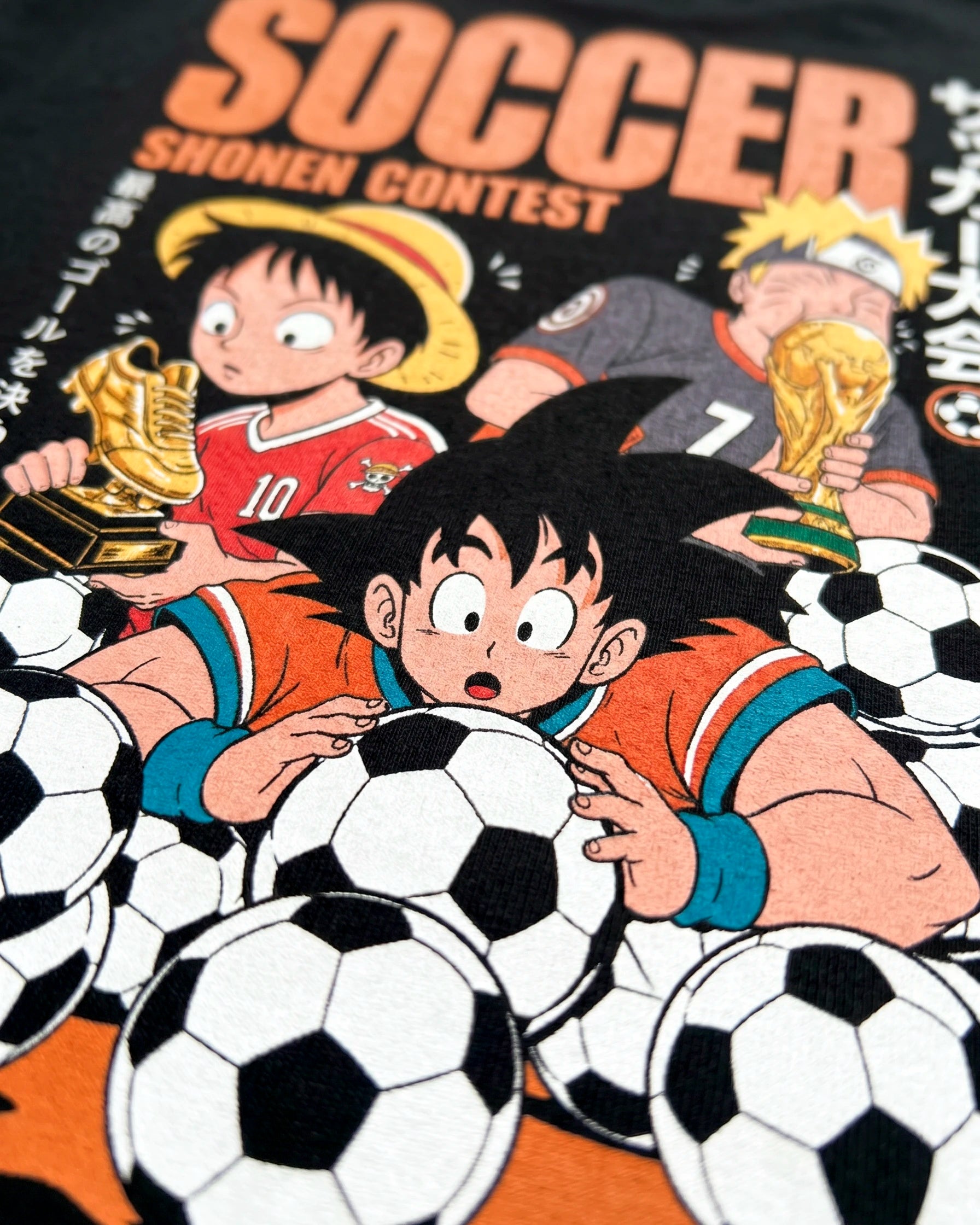 Playera Goku, Luffy y Naruto – Edición Fútbol