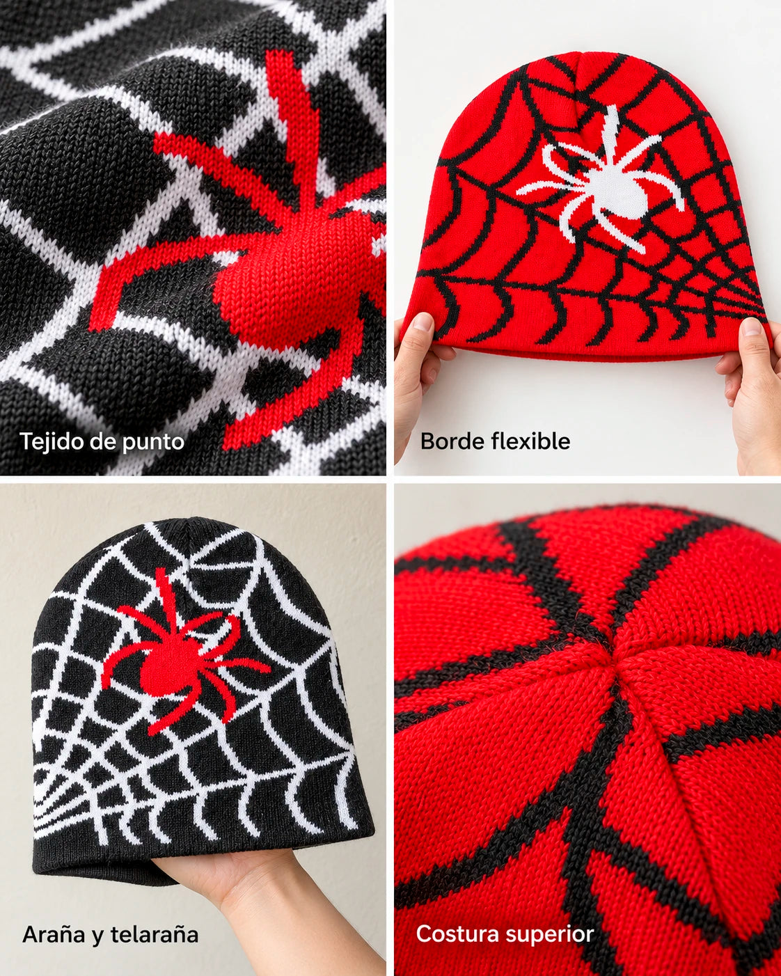 Gorro Spider-Man – Negro y Rojo