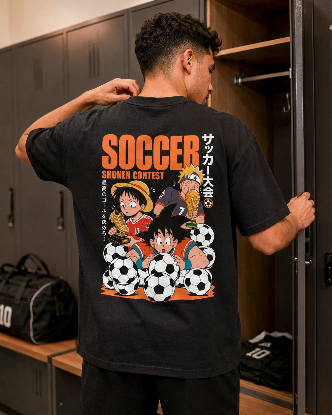 Playera Goku, Luffy y Naruto – Edición Fútbol
