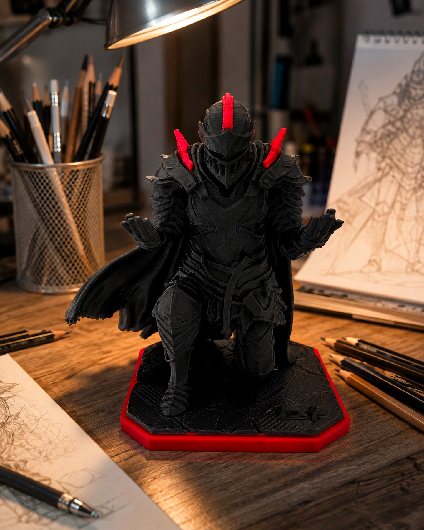Portalápices Caballero – Armadura Oscura