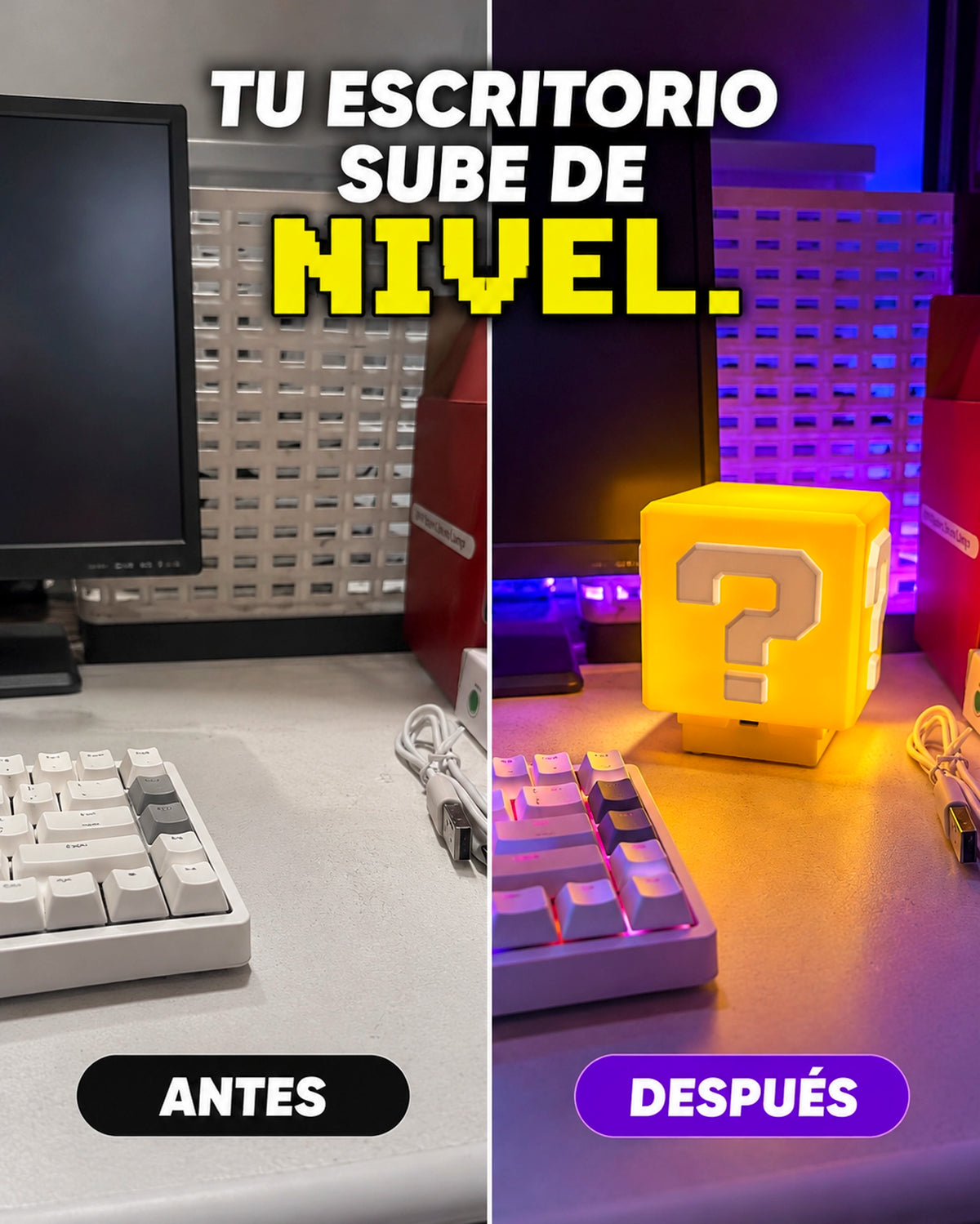 Lámpara Mario Bros – Bloque de Monedas