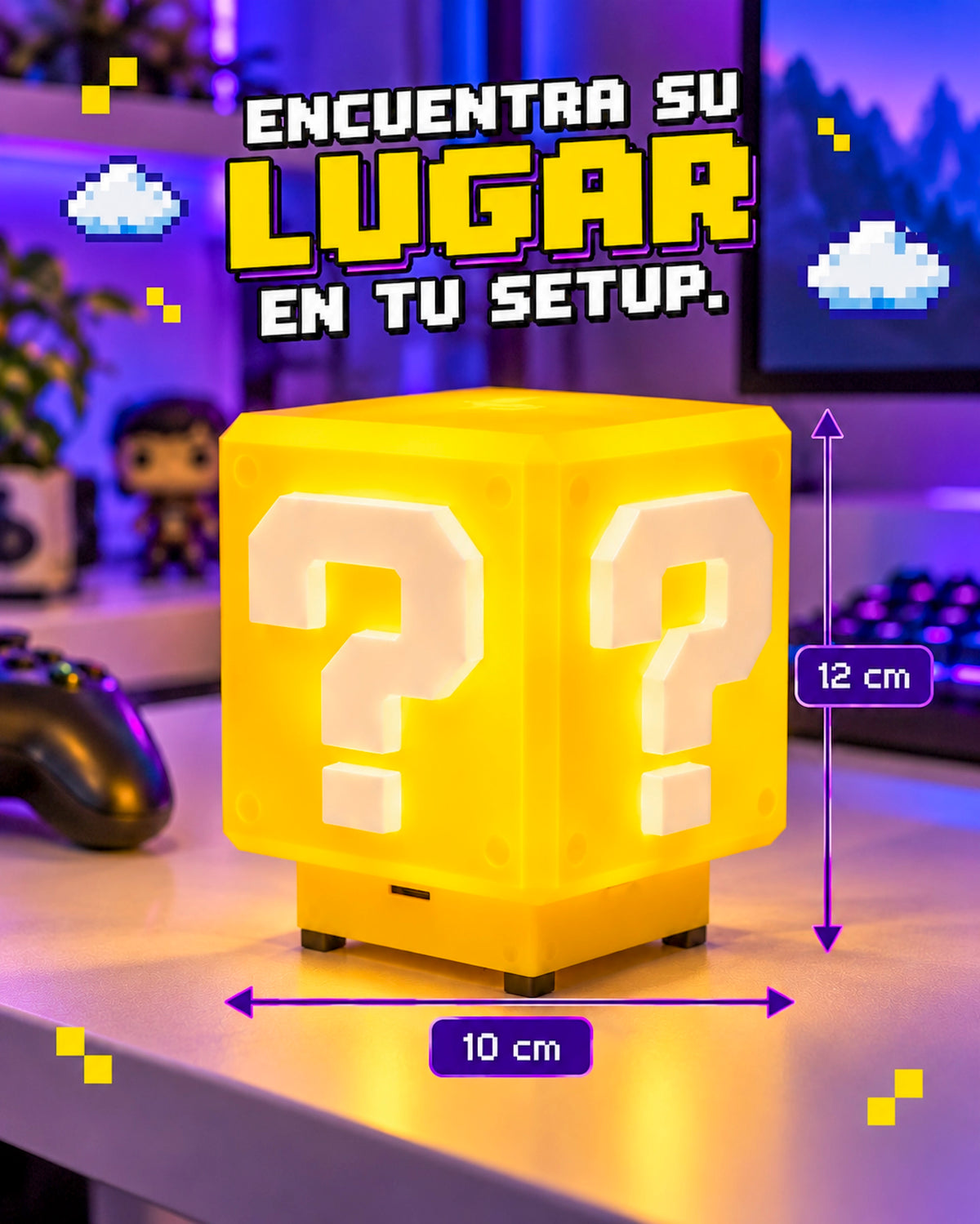 Lámpara Mario Bros – Bloque de Monedas