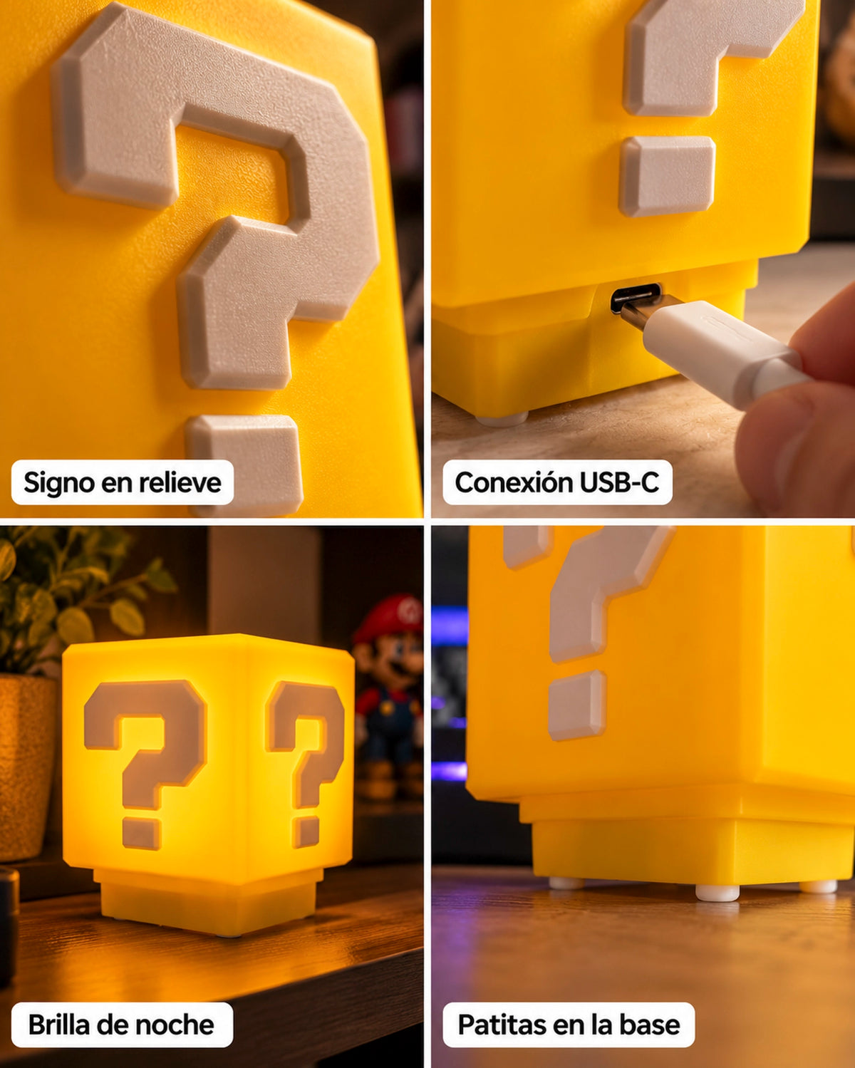 Lámpara Mario Bros – Bloque de Monedas