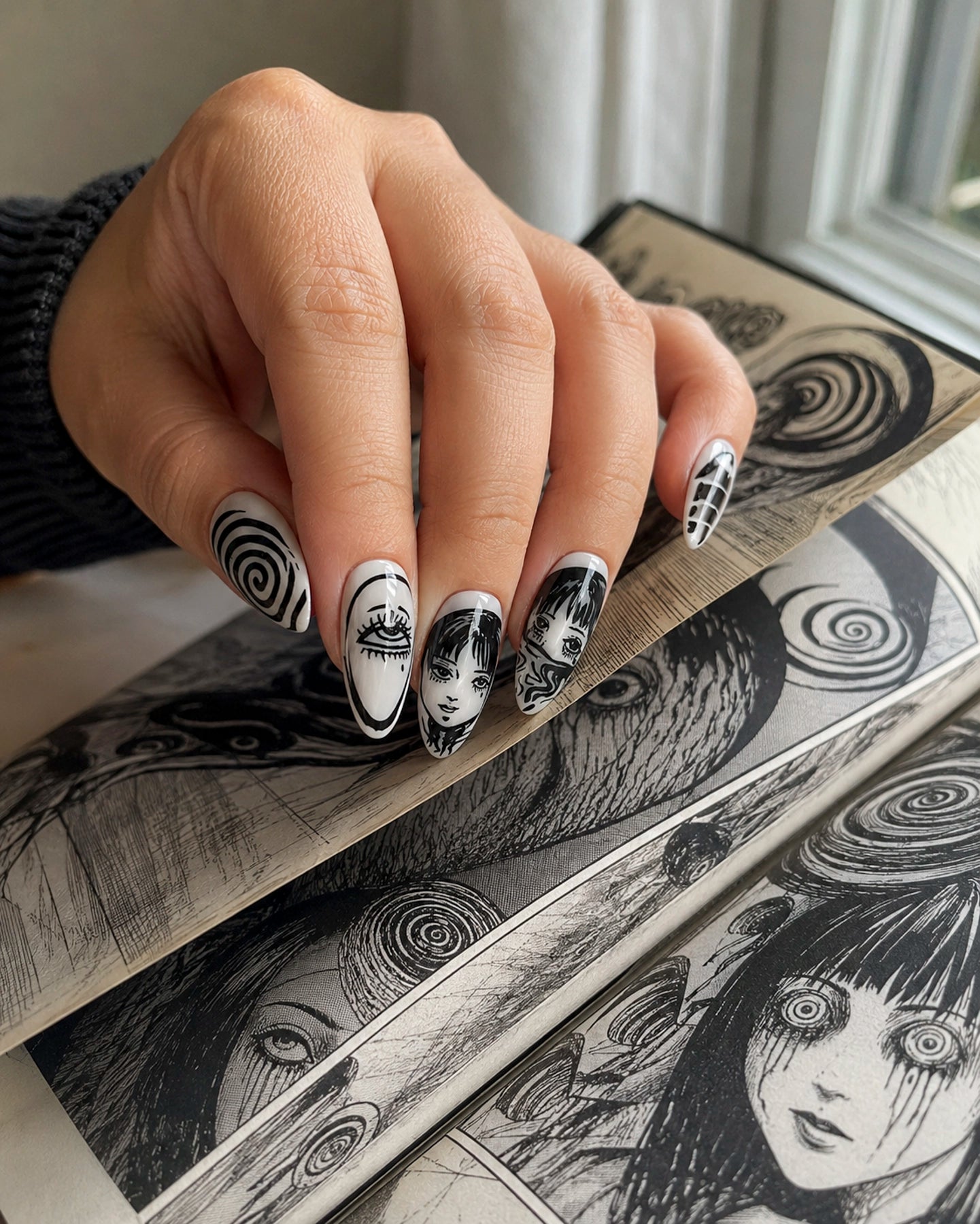 Kit Uñas press on Uzumaki – Espiral y Rostros