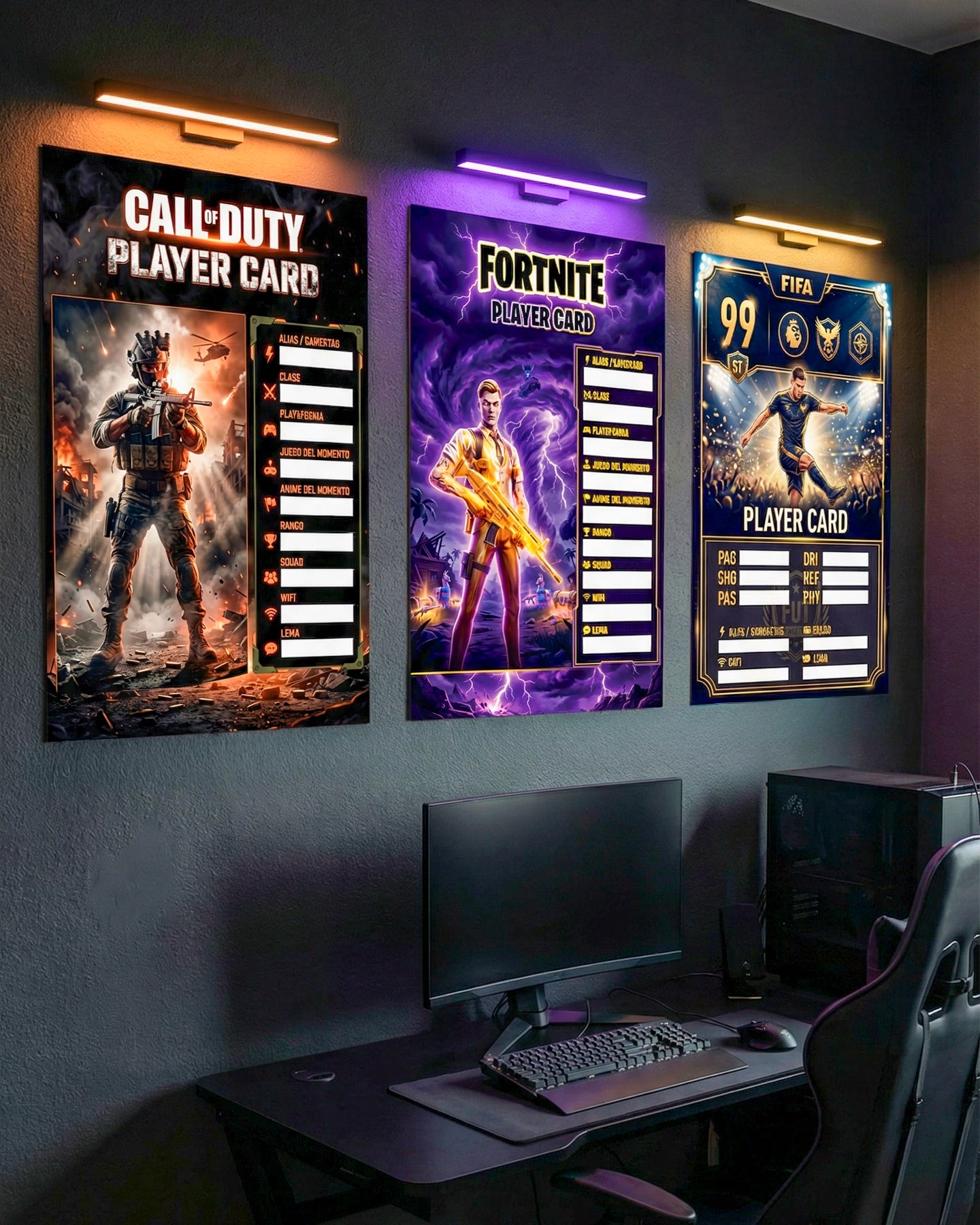 Player Card Gamer – Perfil Personalizable de Pared