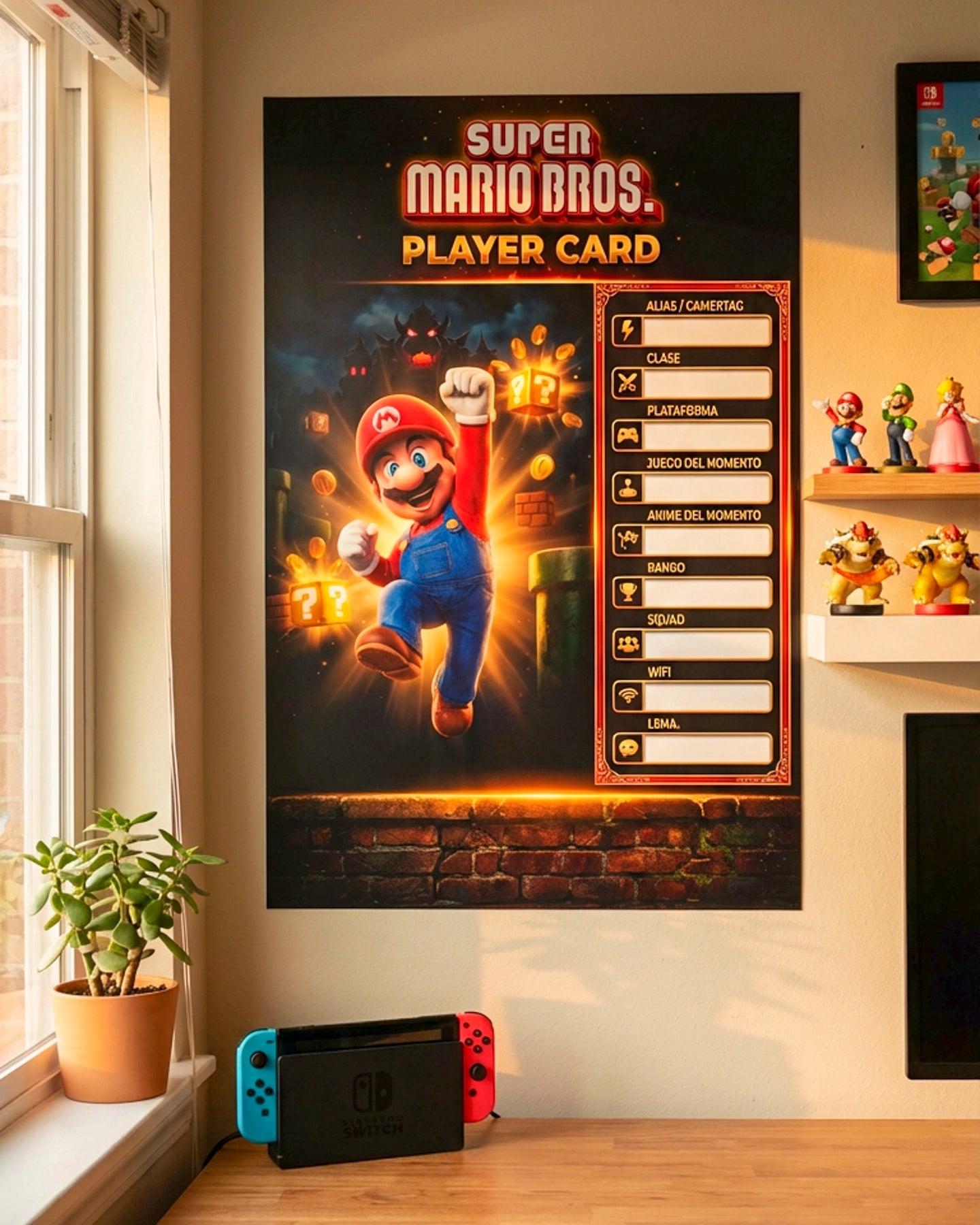 Player Card Gamer – Perfil Personalizable de Pared