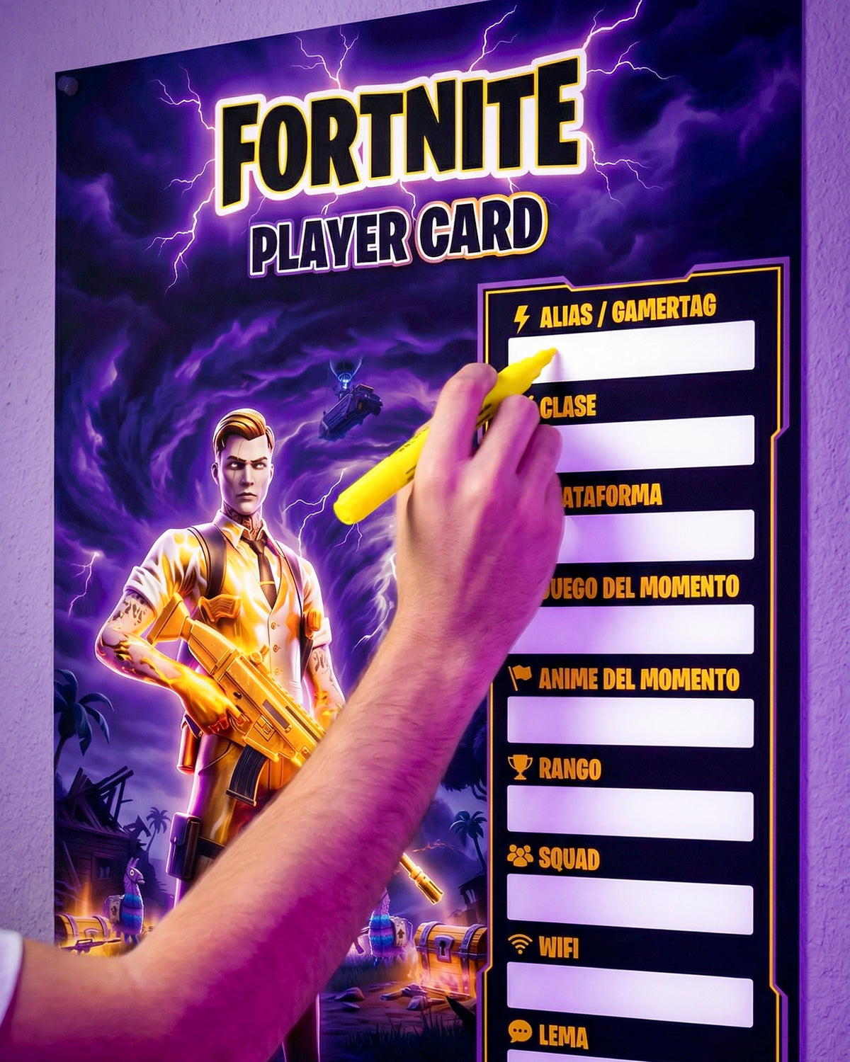 Gamer Card Example Player Card Gamer – Perfil Personalizable de Pared – Funky