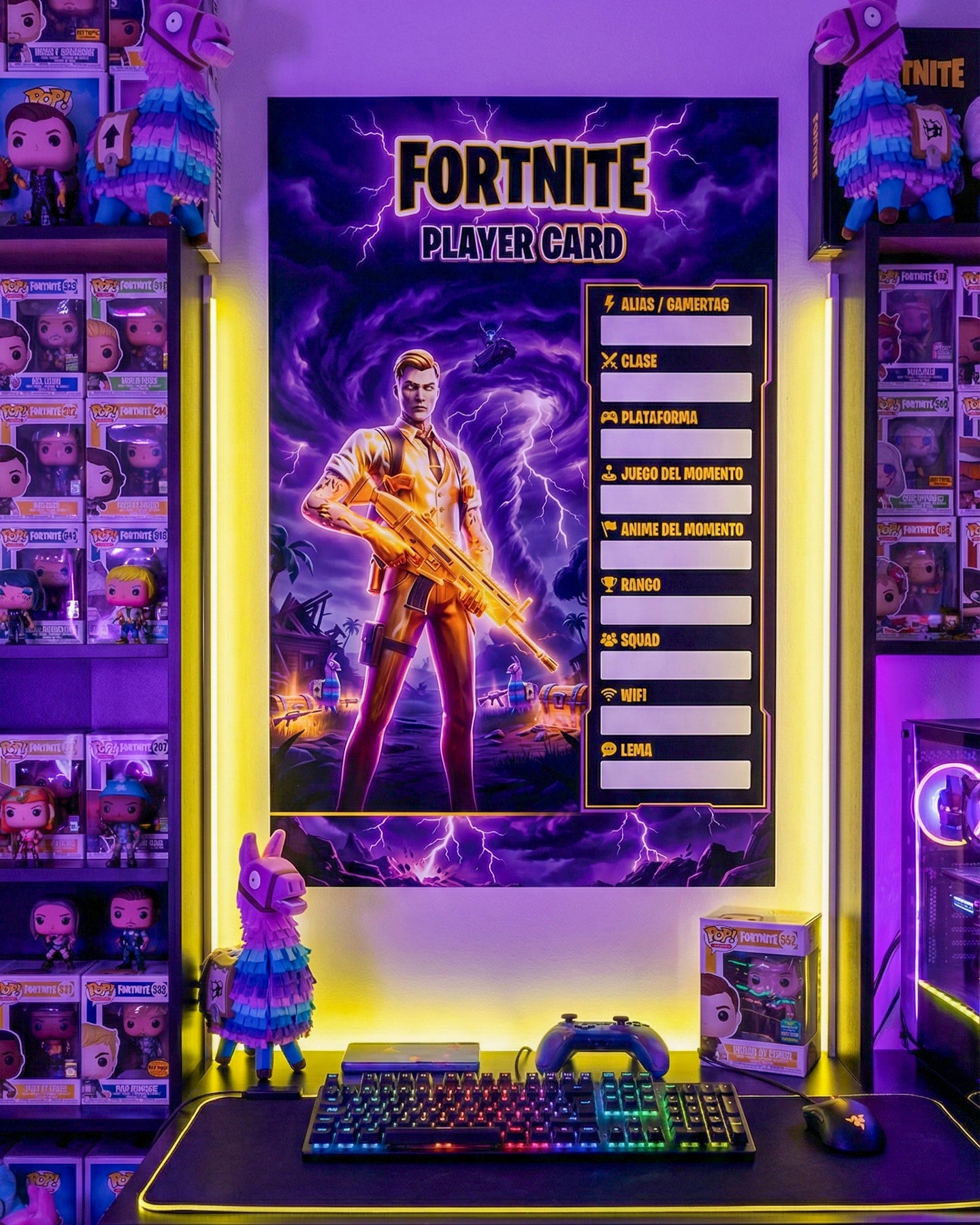 Player Card Gamer – Perfil Personalizable de Pared